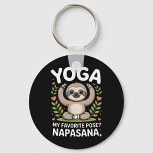 Yoga My Favorite Pose Napasana Sloth _1 Key Ring