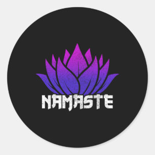 Yoga Namaste Buddha Lotus Flower Buddhism Yogi Bud Classic Round Sticker