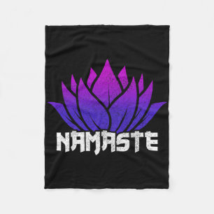 Yoga Namaste Buddha Lotus Flower Buddhism Yogi Bud Fleece Blanket