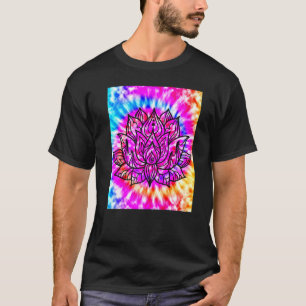 Yoga Namaste Moon Tie Die Buddha Lotus T-Shirt