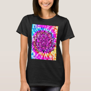 Yoga Namaste Moon Tie Die Buddha Lotus T-Shirt