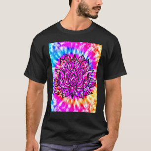 Yoga Namaste Moon Tie Die Buddha Lotus T-Shirt