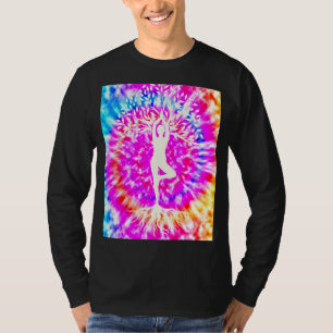 Yoga Namaste Moon Tie Die Buddha Tree T-Shirt