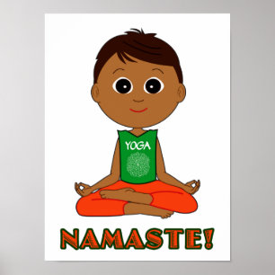 Yoga Namaste with Boy Poster