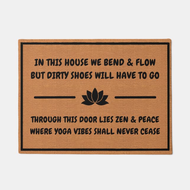 Yoga Namaste Zen Poetic Rustic Simple Minimalist Doormat (Front)
