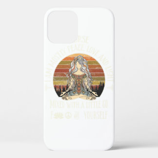 Yoga Nurse I'm Mostly Peace Love and Light iPhone 12 Case