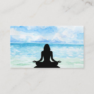 *~* Yoga Ocean Sunset Mindfulness Meditation Sea Business Card