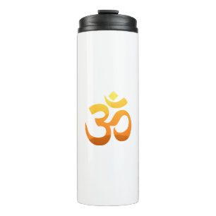 Yoga Om Mantra Symbol Gold Sun Asana Meditation Thermal Tumbler