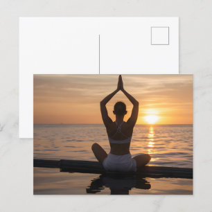 Yoga on the beach postcard