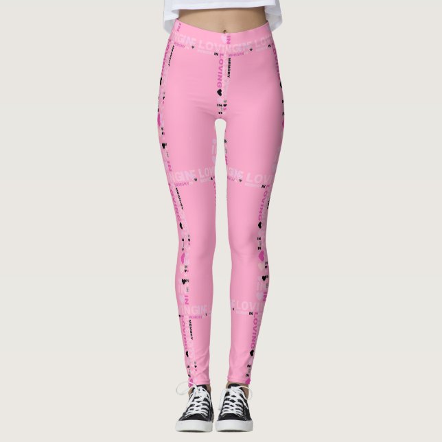Yoga Pants Leggings Stretch Pants In Loving Memory (Front)