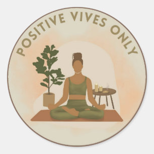 Yoga Pegatina/Stickers Lives Positively Classic Round Sticker