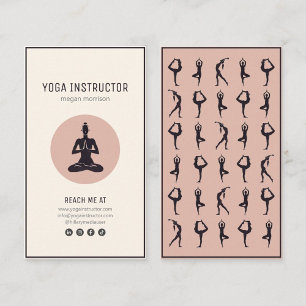 yoga pilates black beige business card