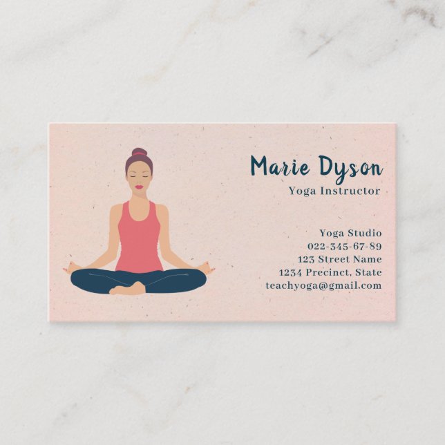 Yoga & Pilates Instructor/Health & Fitness Business Card (Front)
