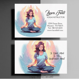 Yoga Pilates Instructor Minimalist Business Card