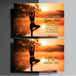 Yoga Pilates Instructor Nature Business Card