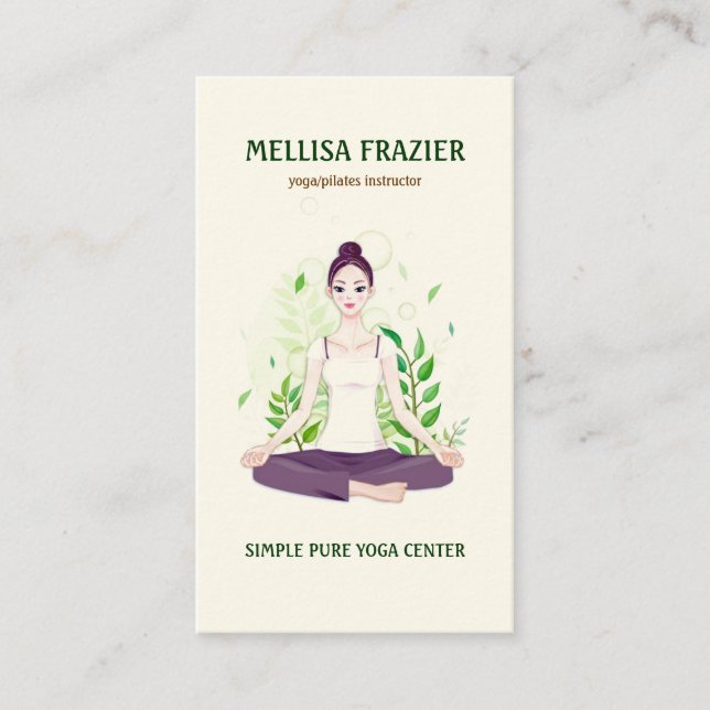Yoga Pilates Meditation Business/Instructor Business Card (Front)