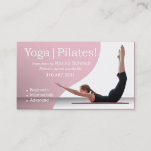 "Yoga Pilates!" Pilates Instruction, Yoga Class Business Card