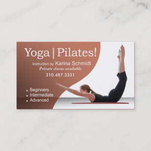 "Yoga Pilates!" Pilates Instruction, Yoga Class Business Card