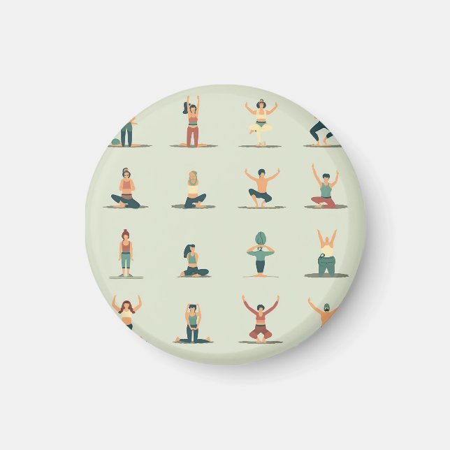 Yoga, pilates, themed badge magnet (Front)