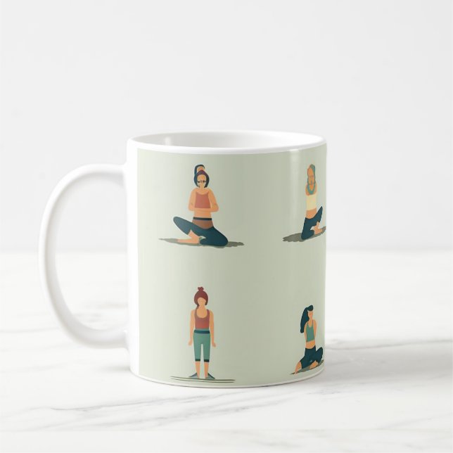 Yoga, pilates, themed coffee mug (Left)