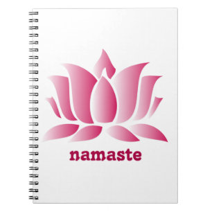 yoga pink lotus namaste spiral notebook