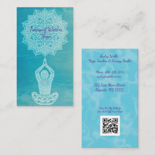 Yoga Pose and Mandala Business Card