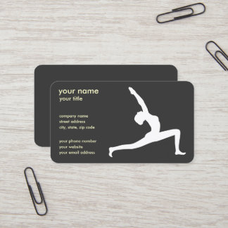 Yoga Pose Black Silhouette Business Cards
