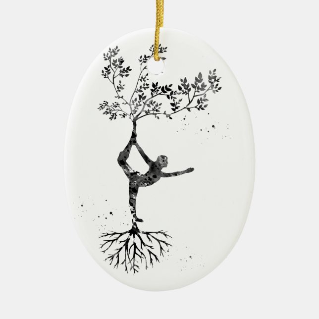 Yoga pose ceramic tree decoration (Front)
