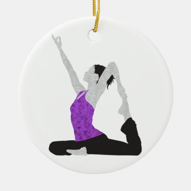 Yoga Pose Ceramic Tree Decoration (Front)
