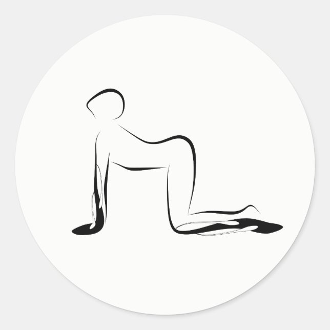 Yoga pose classic round sticker (Front)