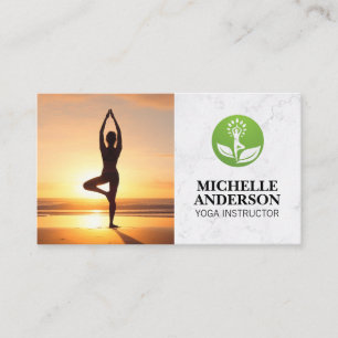 Yoga Pose in the Sun Health Mindfulness Logo Business Card