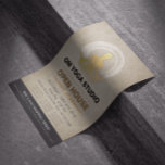 YOGA Pose Instructor Studio Open House ZEN Symbol Flyer<br><div class="desc">Yoga Studio Meditation Instructor / Life Coach / Healer / Reiki Master / Massage Therapy Open House Flyer Template - 
Elegant Faux Gold Foil Yoga Meditation Easy Pose / Sukhasana Pose with ZEN Symbol on Vintage Damask Paper Background.</div>