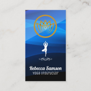 Yoga Pose Logo Lotus Flower Business Card