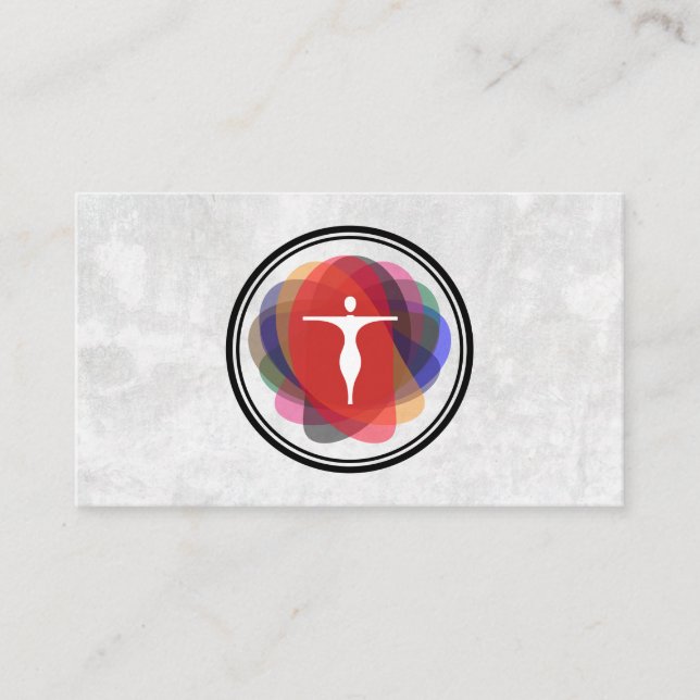 Yoga Pose Logo | Modern Humanistic Business Card (Front)
