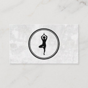 Yoga Pose Logo Textured Background Business Card