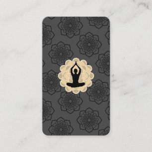 Yoga Pose Lotus Flower Pattern Business Card