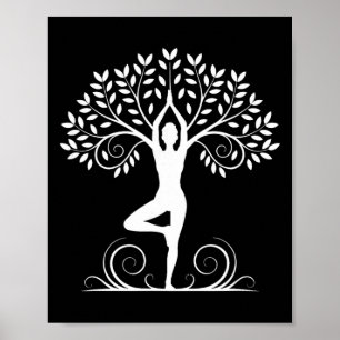 Yoga Pose Meditation Namaste Buddhism Tree _1 Poster