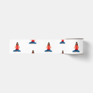 Yoga Pose, Meditation, New Age Art Grosgrain Ribbon