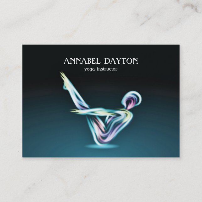 Yoga Pose Modern Colourful Business Card (Front)