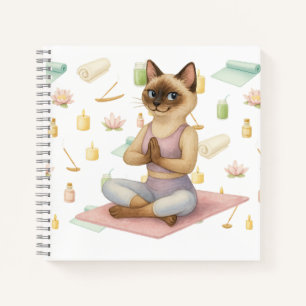 Yoga Pose Namaste for Siamese Cat Lovers  Notebook