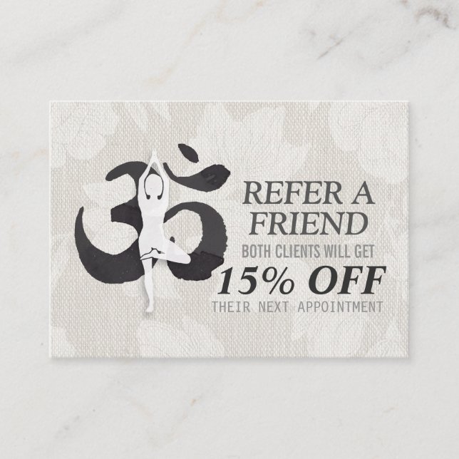 YOGA Pose OM Sign Meditation Instructor Referral Card (Front)