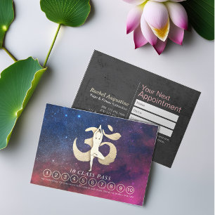 YOGA Pose OM Symbol Class Pass Loyalty Appointment Card