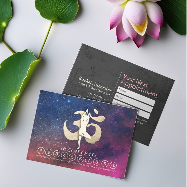 YOGA Pose OM Symbol Class Pass Loyalty Appointment Card (Creator Uploaded)