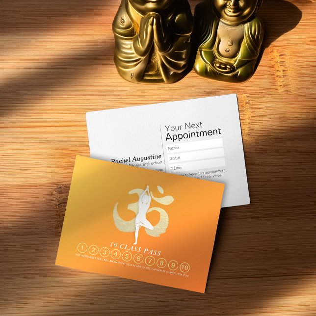 YOGA Pose OM Symbol Class Pass Loyalty Appointment Card (Creator Uploaded)