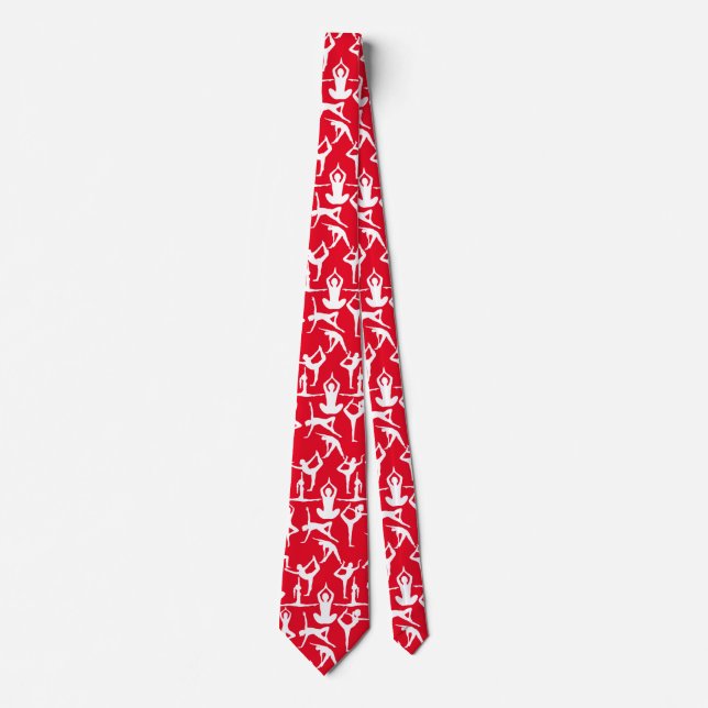 Yoga pose pattern 01.bx4.Red BG Tie (Front)