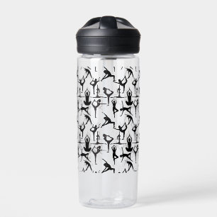 Yoga pose pattern 01.w BG Water Bottle
