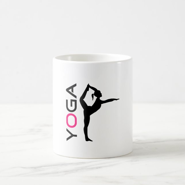 Yoga Pose Silhouette Coffee Mug (Center)