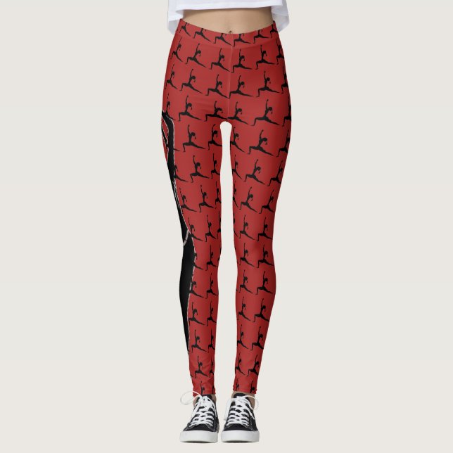 Yoga Pose Silhouette Leggings (Front)