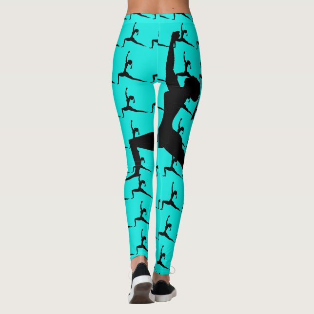 Yoga Pose Silhouette Leggings (Back)