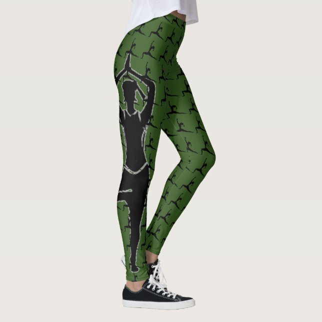 Yoga Pose Silhouette Leggings (Right)